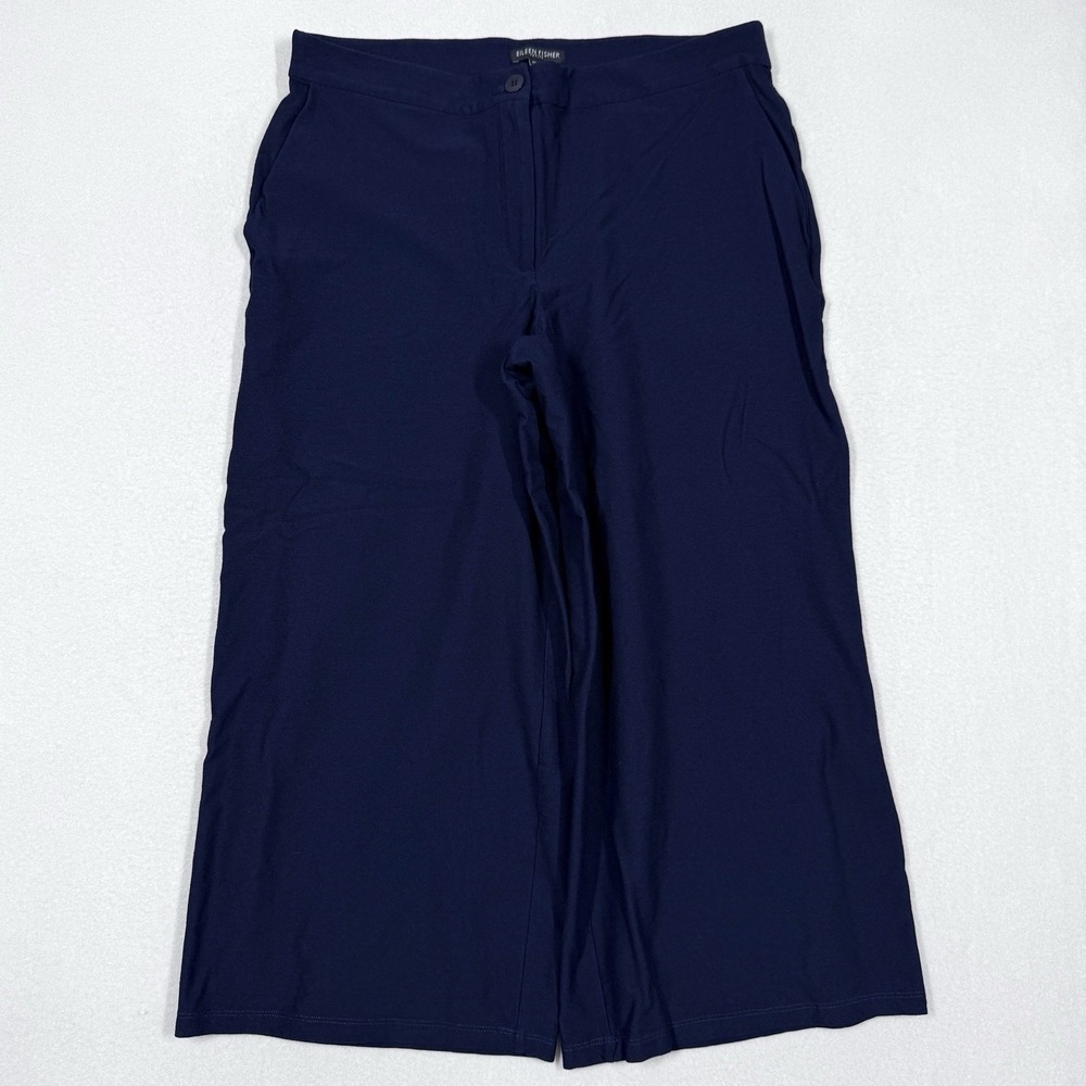 Eileen Fisher Pants 12 Petite Wide Leg System Lightweight Washable Stretch Crepe